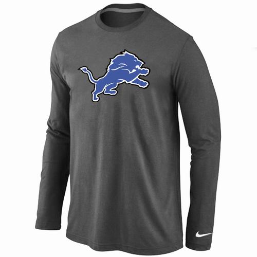 Nike Detroit Lions Team Logo Long Sleeve NFL T-Shirt - Dark Grey